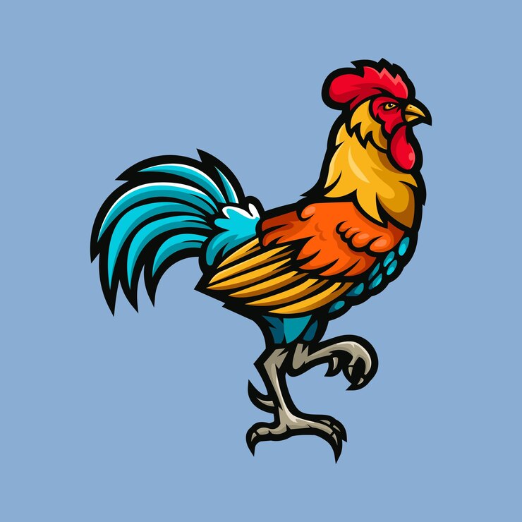 Vector vector illustration of a rooster