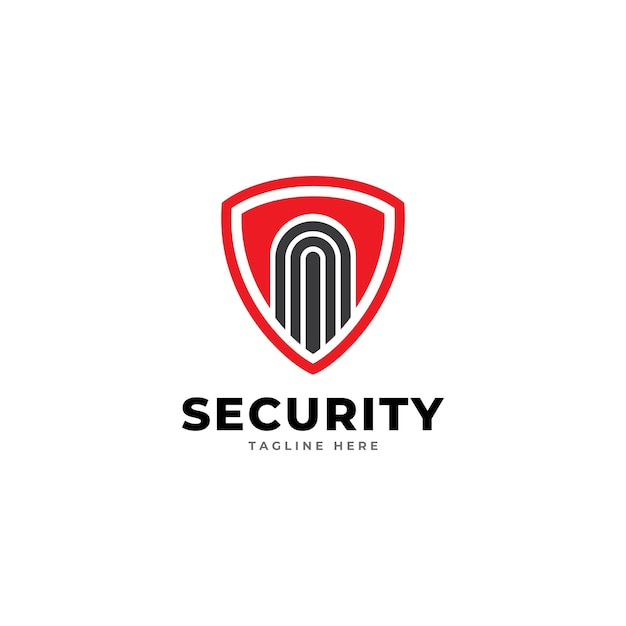 Vector illustration of a shield with the words Security System Suitable for insurance companies