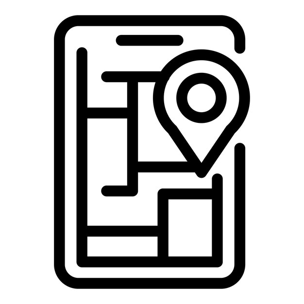 Vector illustration of a smartphone with a map and location pin icon