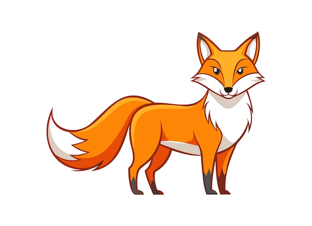 Vector Illustration of a Vibrant Orange Fox with White Background