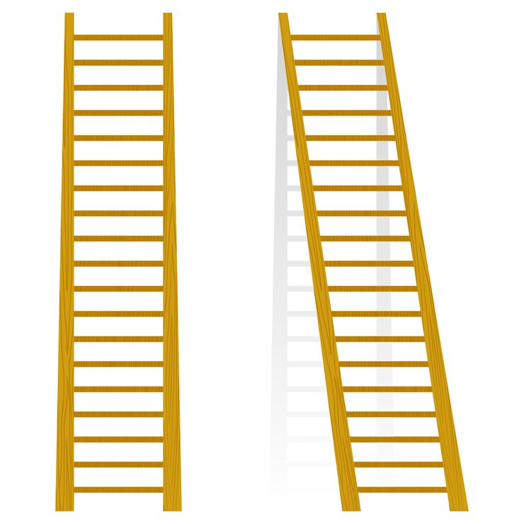 Vector illustration of a wooden staircase