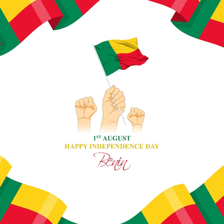Vector vector illustration of benin independence day social media feed template