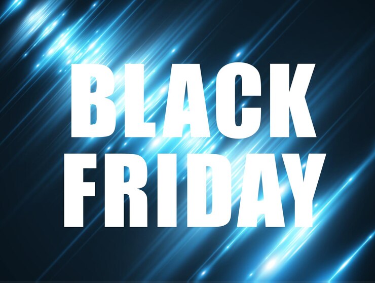 Vector vector illustration of black friday sale banner on red background