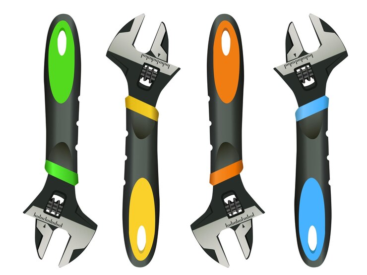 Vector illustration of colored wrenches