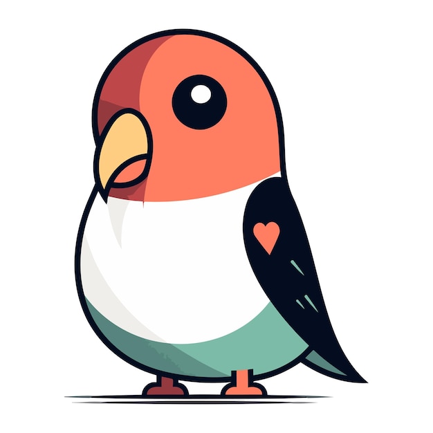 Vector illustration of cute cartoon parrot Colorful flat design