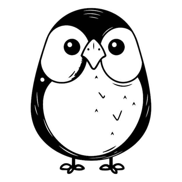 Vector illustration of cute cartoon penguin Isolated on white background