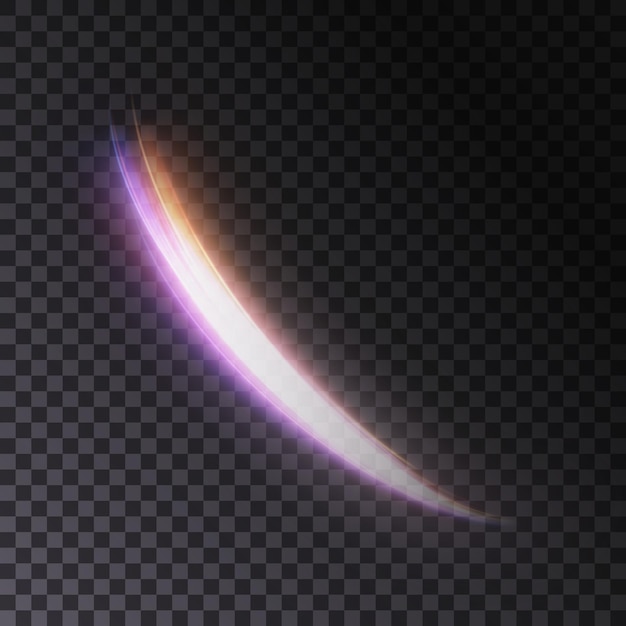 Vector illustration of dynamic light sources on a dark background High speed in night abstraction