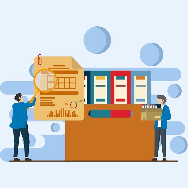 Vector vector illustration of financial report concept. financial reports, preparation of reports.