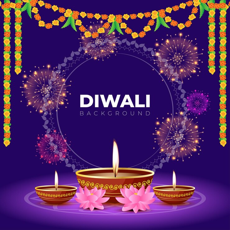 Vector vector illustration of happy diwali decorative background template