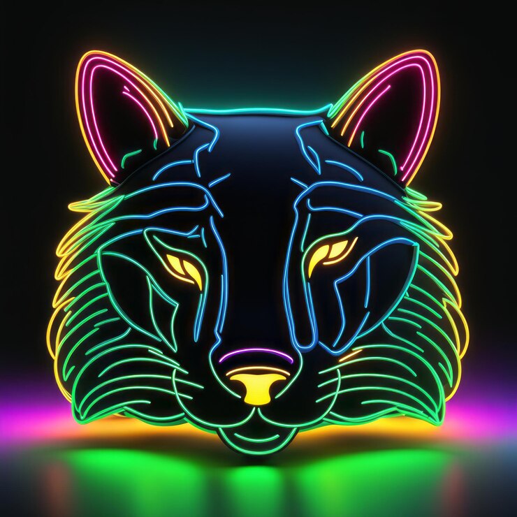 Vector vector illustration of neon sign of the dog head with the neon lights vector illustration of ne