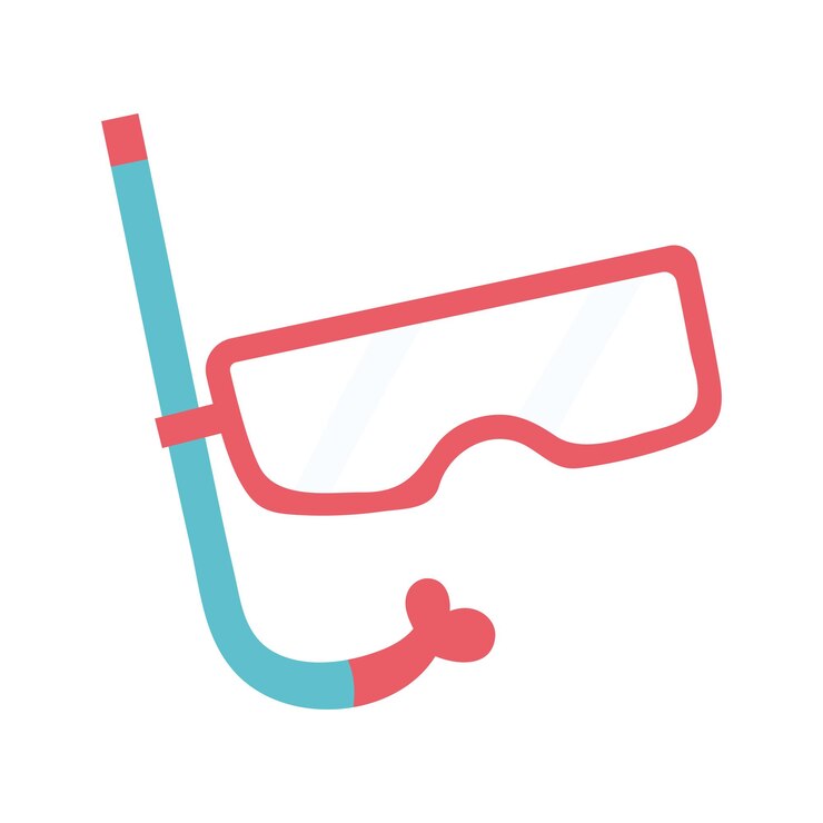Vector vector illustration of snorkel icon on white background