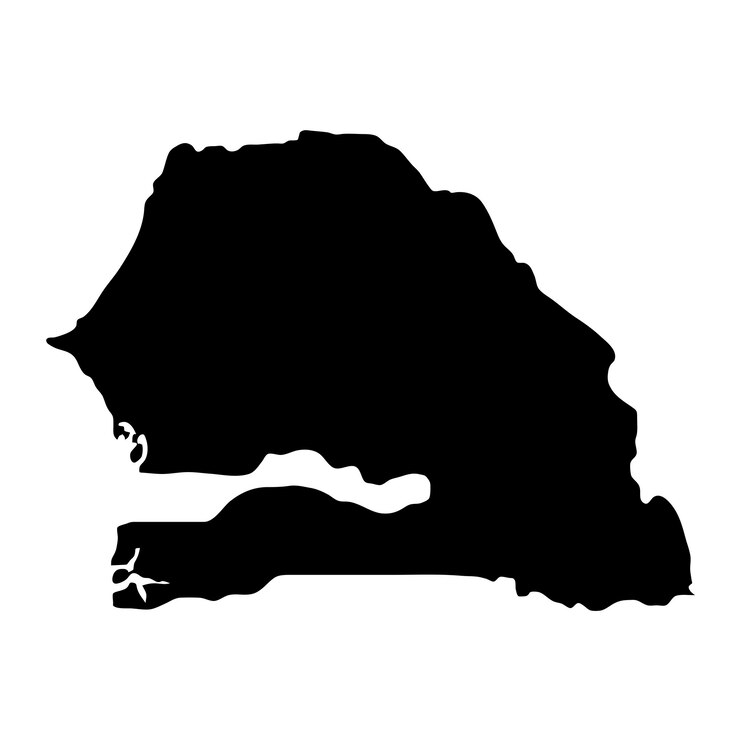 Vector vector illustration of the black map of senegal on white background