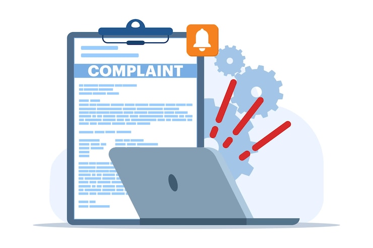 Vector vector illustration of the concept of online complaint or petition claim or dislike