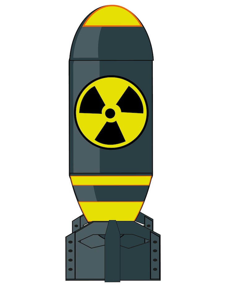 Vector vector illustration of the weapon radioactive bomb