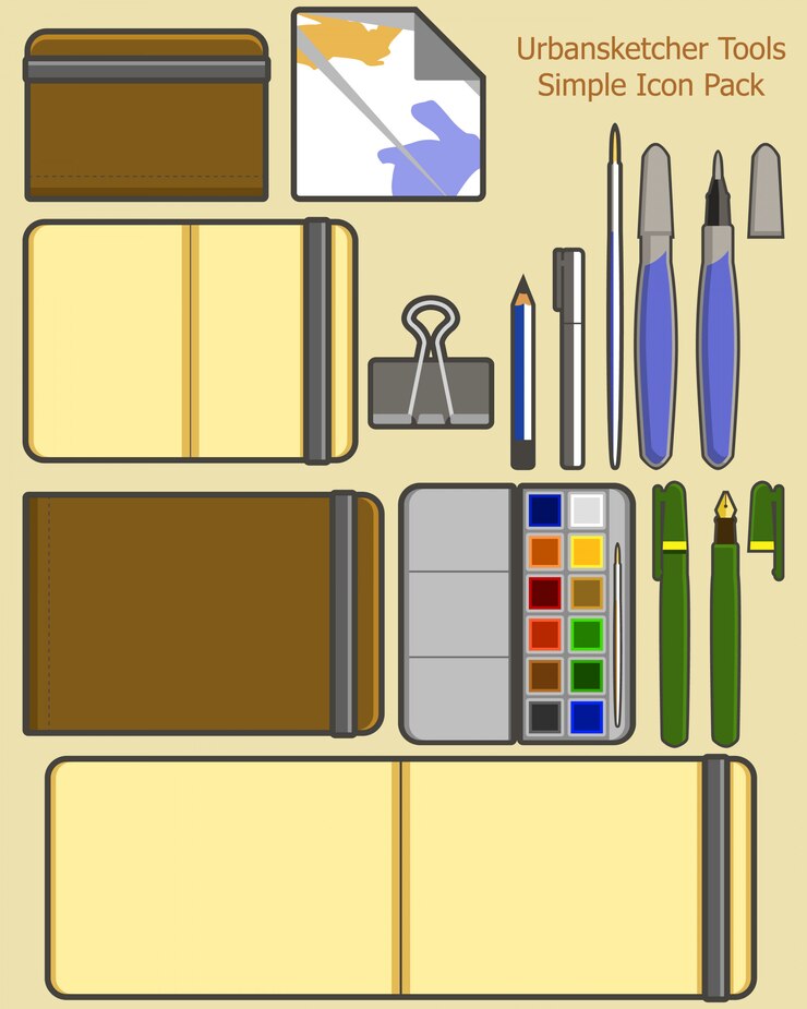 Vector vector illustration of travel sketcher tool