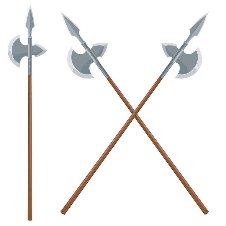 Vector illustration of two intersecting halberds