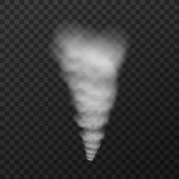 Vector illustration of white smoke stack on transparent background