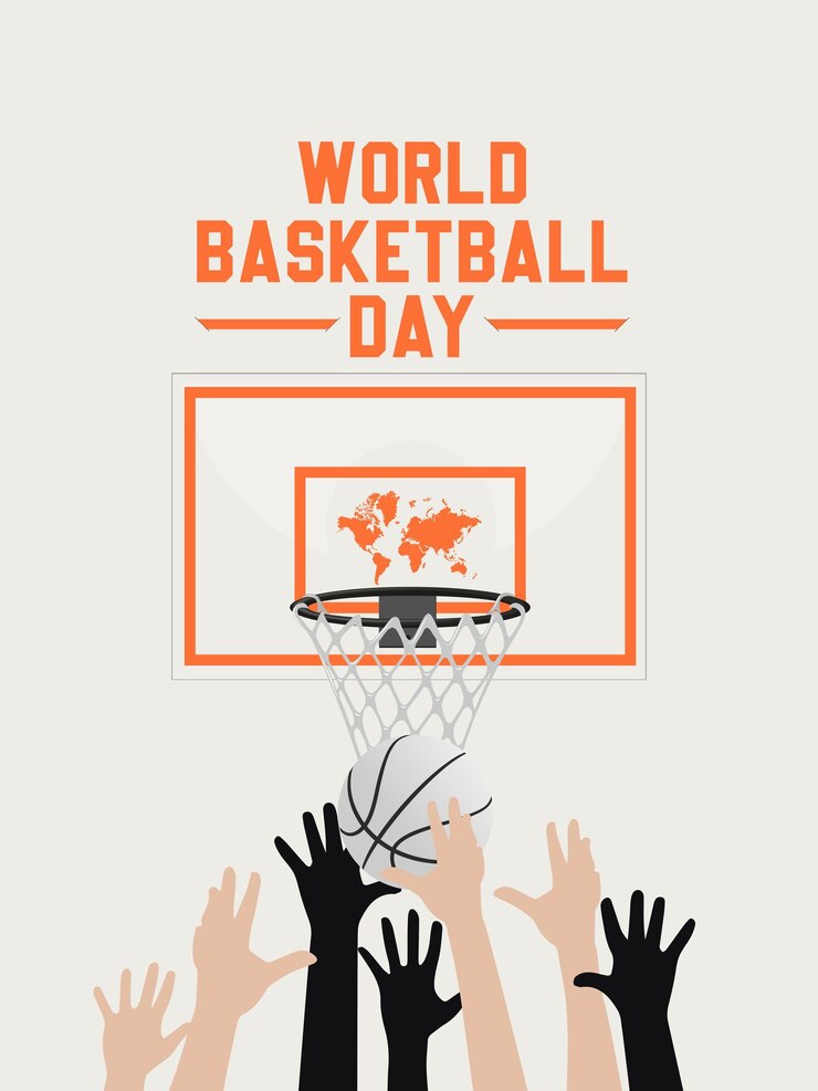 Vector vector illustration of world basketball day