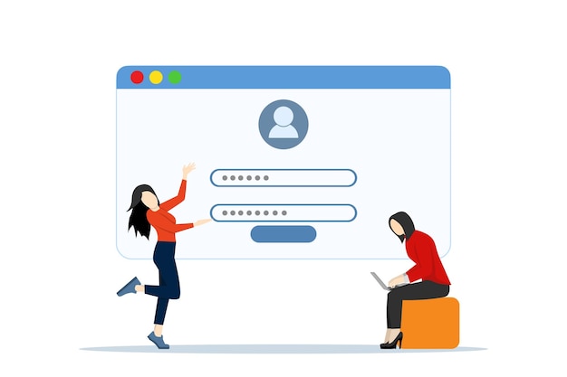 vector illustration Registration or register user interface or personal data security