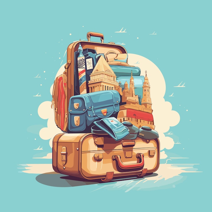 Vector vector illustration travel logo