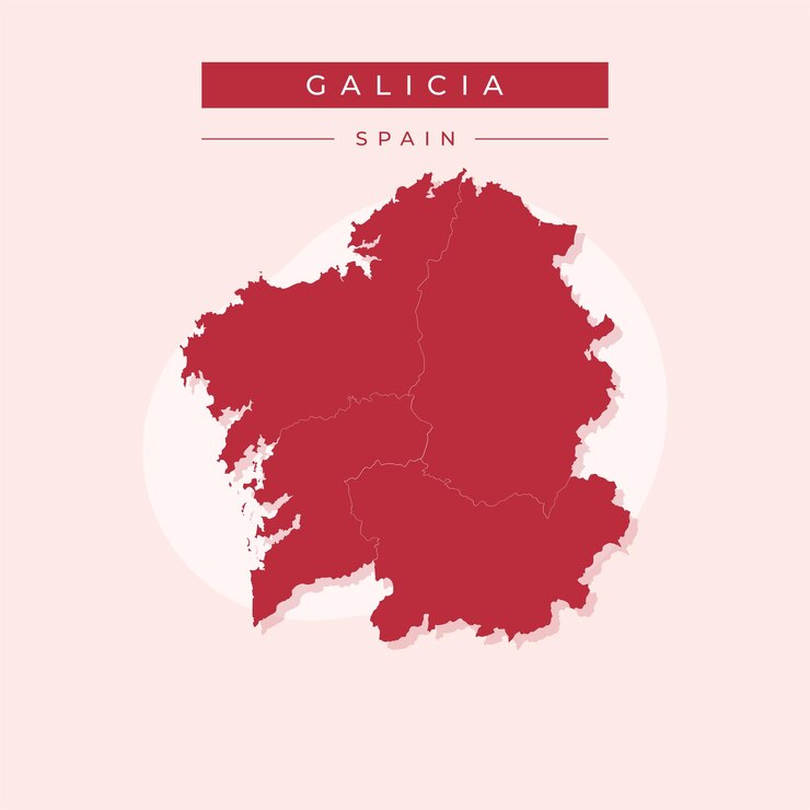 Vector illustration vector of Galicia map Spain