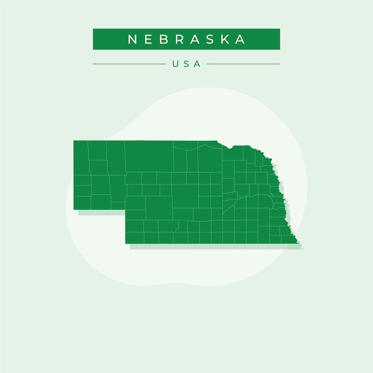 Vector vector illustration vector of nebraska map nebraska