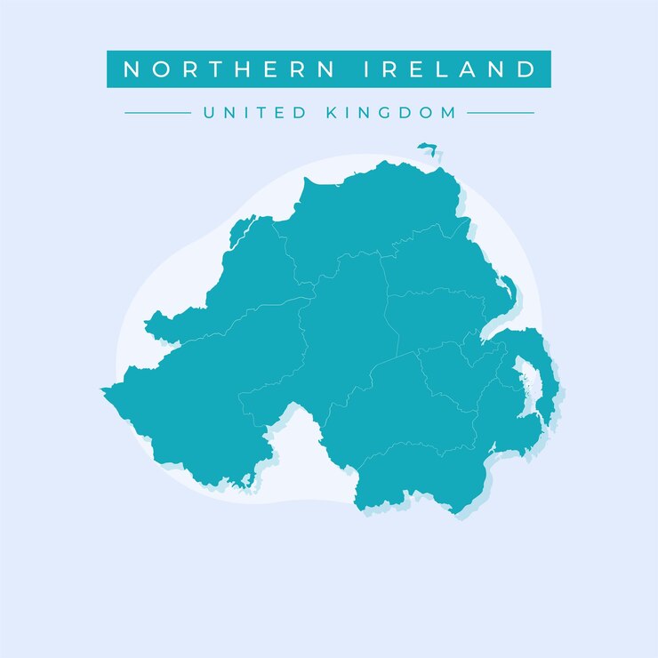 Vector illustration vector of Northern Ireland map United Kingdom