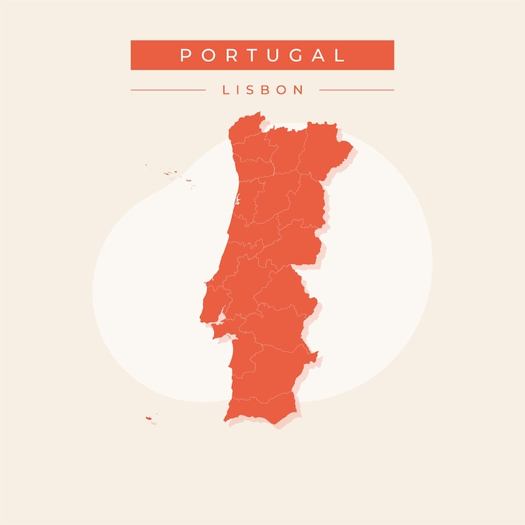 Vector illustration vector of Portugal map Portugal