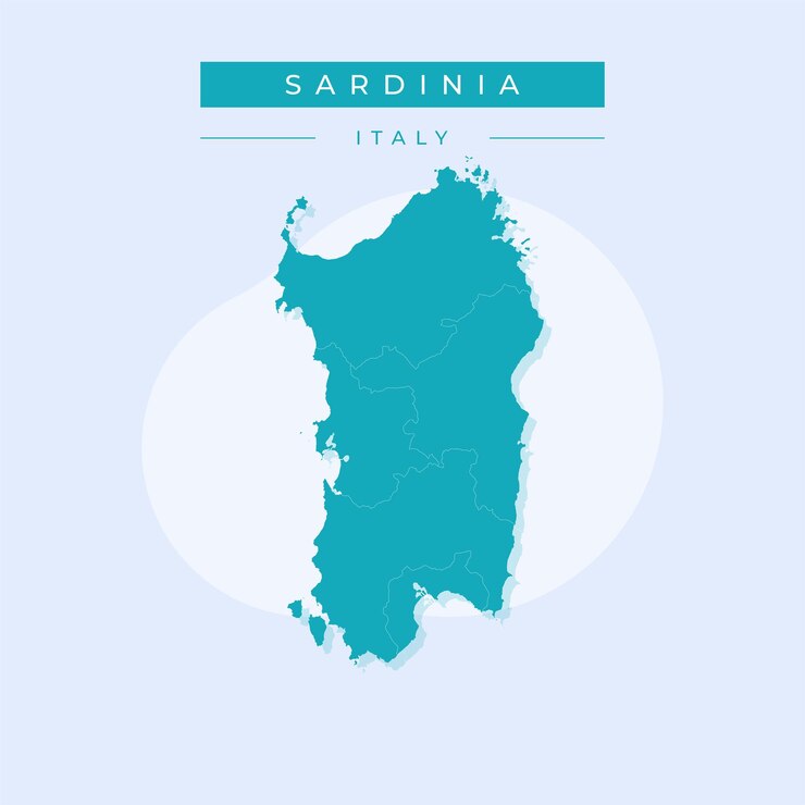 Vector illustration vector of Sardinia map Italy