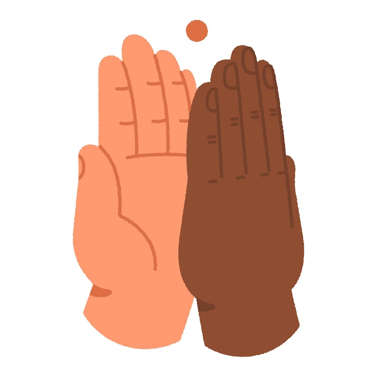 Vector vector illustration with an object in hand