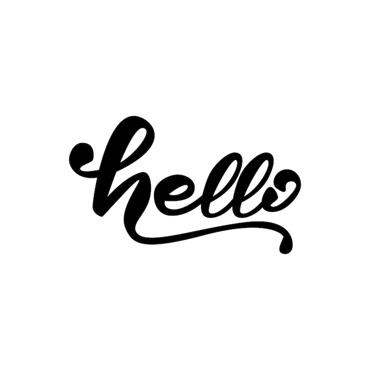 Vector vector illustration with lettering hello.
