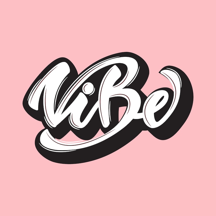 Vector vector illustration with lettering vibe