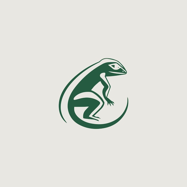 Vector image of a simple logo using a lizard as a symbol