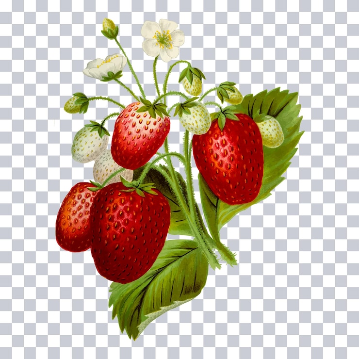 Vector vector image of a strawberry plant