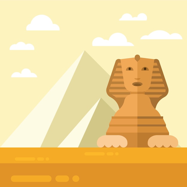 vector image of the sphinx in egypt isolated on transparent background