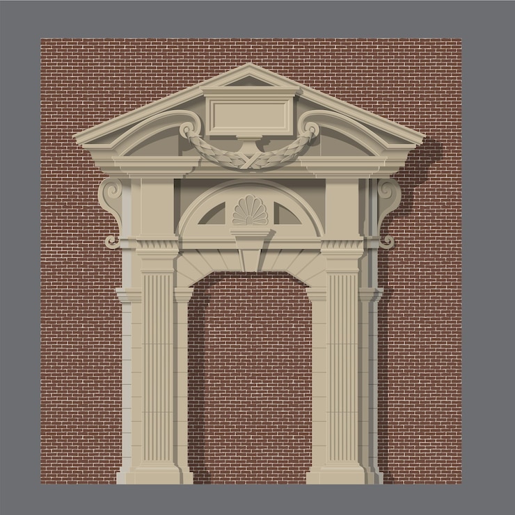 Vector vector image stone entrance of house