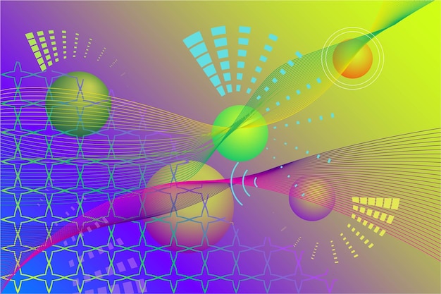 vector image with geometric shapes lines and gradients