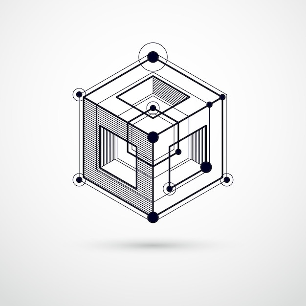 vector industrial and engineering black and white background, future technical plan. modern geometric composition can be used as template and layout.
