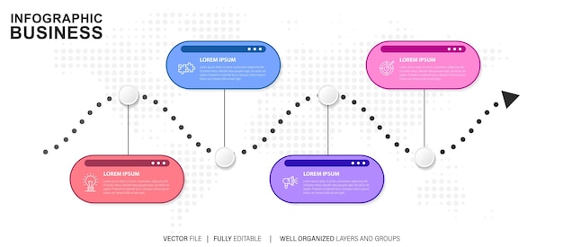 Vector infographic business banner template design