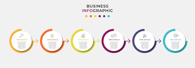 vector infographic design business template with icons and 6 options or steps