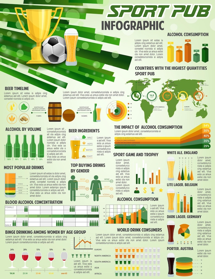Vector vector infographic for soccer football pub