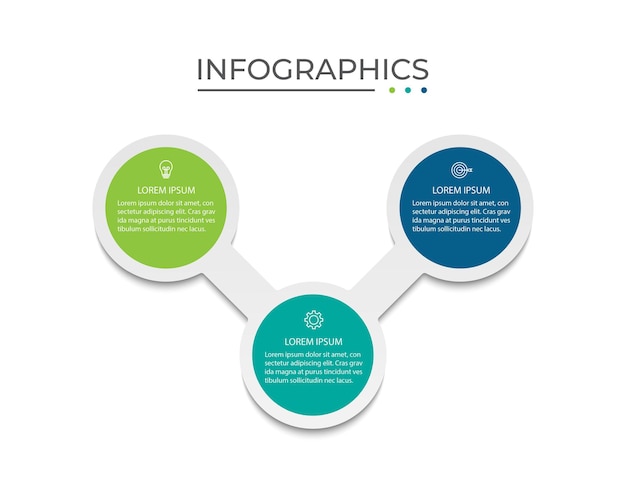 Vector Infographic label design template with icons and 3 options