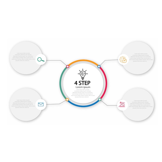 vector infographic label design with circle infographic template design and 45 options or steps can be used for process diagram presentation workflow