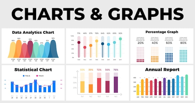 Vector infographic presentation template Financial statistical report chart steps parts diagram