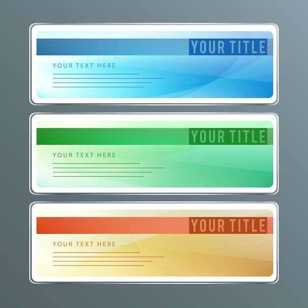 Vector infographics template business concept with 3 steps or options Creative banner set