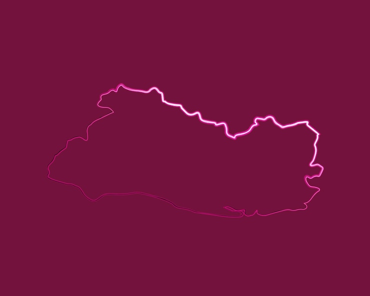 Vector vector isolated illustration of el salvador map with neon effect
