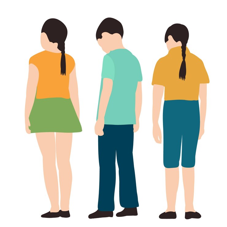 Vector vector isolated in a flat style children stand sad