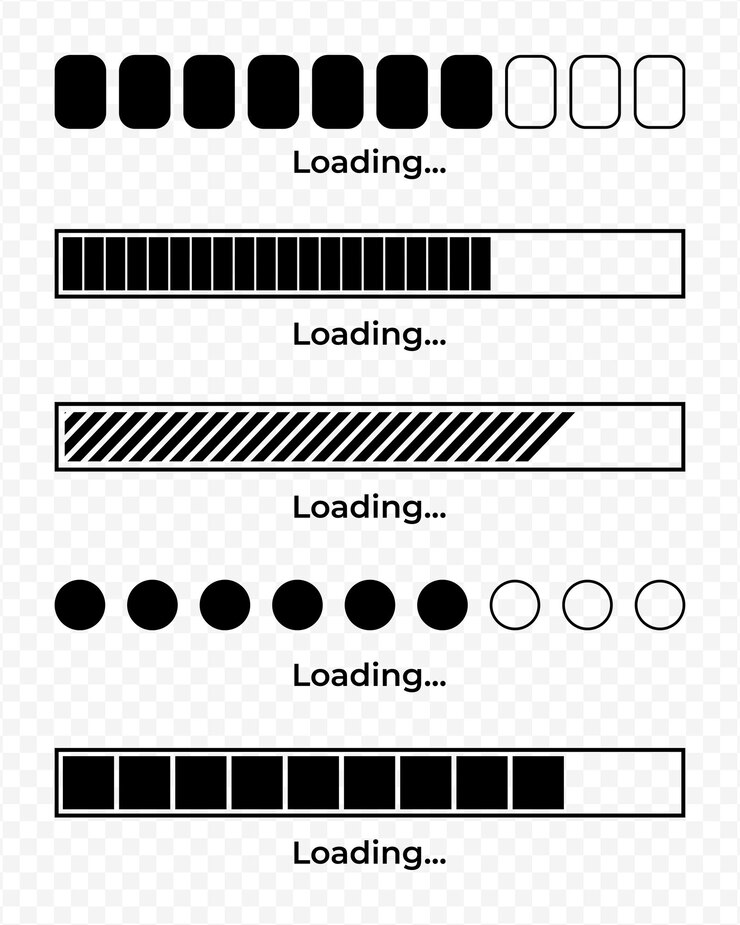 Vector vector isolated loading bar icon set