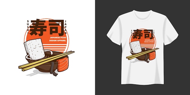 Vector Japanese Food Sushi Illustration T Shirt And Apparel Printing Design