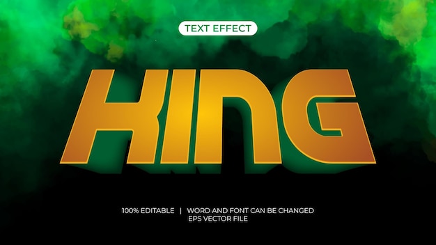 vector king text effect editable legend and warrior text style